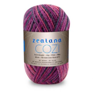 Zealana Cozi Sock Yarn CP-07-BERRY-BRAMBLE