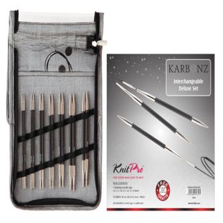 KNITPRO Karbonz Interchangeable Circular Needles Deluxe Set